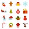 Christmas icons set, flat style