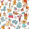 Christmas icons vector. Christmas set poster. 2017. New Year. Eve. Xmas