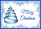 Christmas illustrated card, postcard, blue gift card, Christmas card. Card suitable for a gift.