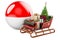 Christmas in Indonesia, Monaco, Principality of Monaco, concept. Christmas Santa sleigh full of gifts with Indonesian, Monacan