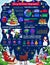 Christmas infographics with Xmas tree, gift charts