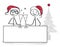 Christmas invitation with two stick figures