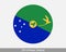 Christmas Island Round Circle Flag. Australian Indian Ocean Territory. External territory of Australia. Circular Button Banner Ico