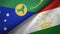 Christmas Island and Tajikistan two flags textile cloth, fabric texture
