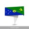Christmas Islands Country flag. Paper origami banner