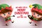 Christmas kid elves vector characters showing merry christmas greeting text