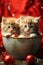 Christmas kittens. gifts, garlands, Christmas, New Year. Generative AI