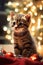 Christmas kittens. gifts, garlands, Christmas, New Year. Generative AI