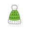 Christmas knitted hat vector illustration icon