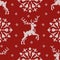 Christmas knitted seamless pattern with a deer and snowflake