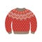 Christmas knitted sweater, vector illustration