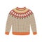 Christmas knitted sweater, vector illustration