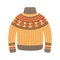 Christmas knitted sweater, vector illustration