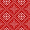 Christmas knitting seamless pattern with snowflakes. Knitted sweater design. Christmas knit geometric ornament