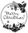 Christmas label with written greeting Merry Christmas!.