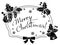 Christmas label with written greeting Merry Christmas!.