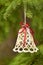 Christmas lace bell with red ribbons