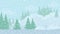 Christmas Landscape, Winter Forest, Seamless Loop