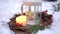 Christmas lantern with candle-