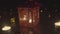 Christmas lantern and tea light candles on blinking bokeh background