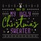Christmas lettering quote. Silhouette calligraphy poster with quote - This is my ugly Christmas sweater. Illustration for greeting