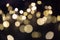 Christmas light background. Holiday glowing backdrop. Defocused background, blurred bokeh. Background or texture for your design