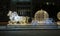 Christmas: Light shooting: festive glowing street decoration. Light sculpture,figure of Cinderella\\\'s carriage and horse
