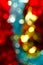 Christmas lights blurred image, shiny, yellow blue red