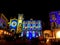 Christmas and lights in Moncalieri town, Italy. Colours, art and history