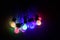 Christmas lights over dark background Halloween fairy lights balloon water polo lights crytal ball fairy lights on dark background