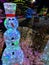 Christmas lights and snowman