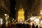 Christmas lights at the St Steven Basilica in Budapest, Hungary.