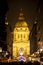 Christmas lights at the St Steven Basilica in Budapest, Hungary.