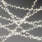 Christmas lights string vector. Glowing Xmas white garland isolated. Vector illustration.