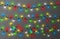 Christmas lights on transparent background. Colorful, bright and glowing Christmas garland. New Year decoration