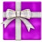 Christmas lilac gift with white ribbon and bow