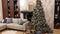 christmas living room, interior christmas, magic glowing tree,