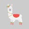Christmas llama vector illustration icon