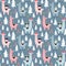 Christmas Llamas Seamless Pattern