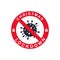 Christmas lock down icon. Corona virus lockdown symbol. Stop sign. Vector