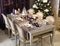 Christmas lunch with diner table