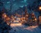 Christmas magic in a snowy village