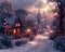 Christmas magic in a snowy village
