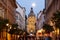 Christmas market in front of St Stephen\'s Basilica in Budapest