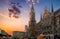 Christmas market and tree at the Marienplatz in Munich, Germany