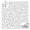 Christmas maze for children, funny dog looking for gifts.