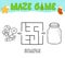 Christmas Maze puzzle game for children. Simple outline maze or labyrinth game with christmas Candy