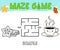 Christmas Maze puzzle game for children. Simple outline maze or labyrinth game with christmas cookie
