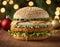 Christmas McChicken Deluxe on the Festive Table. Generative AI