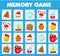 Christmas Memory game for toddlers. Educational children game. New year holidays theme